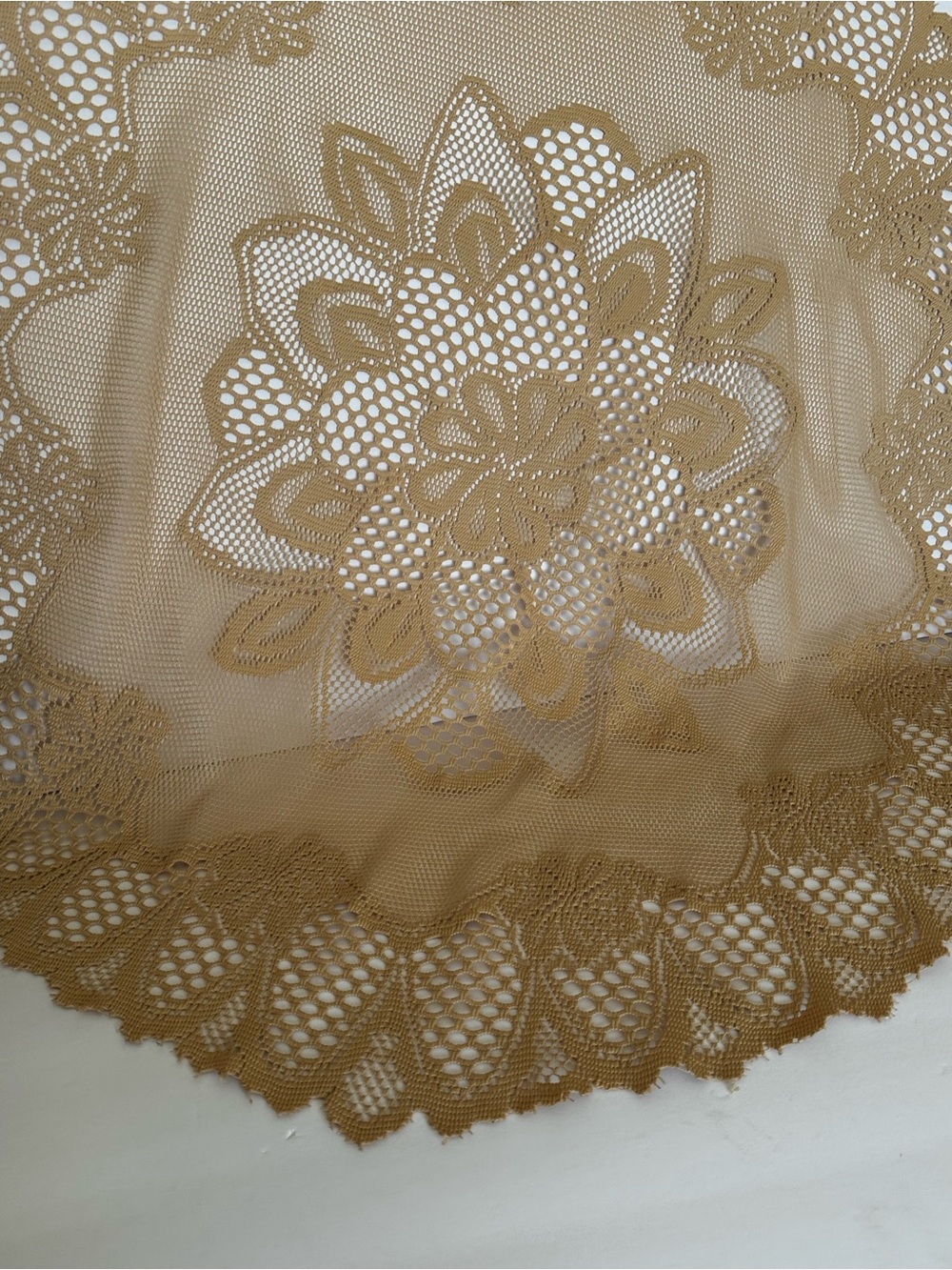 Crochet Lace Tablecloth in Tan
